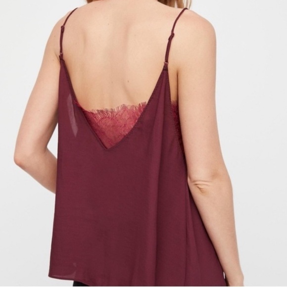 FREE PEOPLE Intimately Turn It On Tank Top Cami Vetiver in Burgundy - Picture 3 of 8